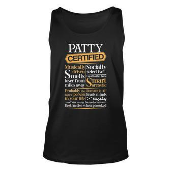 Patty Name Gift Certified Patty Unisex Tank Top - Seseable