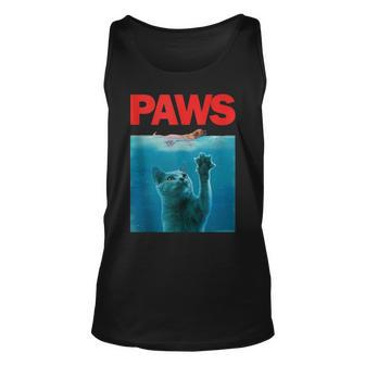 Paws Kitten Meow Parody Funny Cat Lover Gift For Women Unisex Tank Top - Thegiftio UK