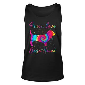 Peace Love Basset Hound Funny Dog Lover Gift Unisex Tank Top | Mazezy