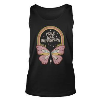 Peace Love Butterflies Funny Butterfly Gift - Peace Love Butterflies Funny Butterfly Gift Unisex Tank Top - Monsterry UK