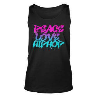 Peace Love Hip Hop Graffiti Retro Rap Music Unisex Tank Top - Seseable