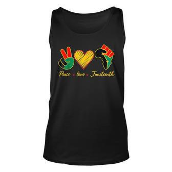Peace Love Junenth Pride Black Girl Black Queen & King Pride Month Tank Top | Mazezy