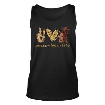 Peace Love Locs Black History Month African Woman Unisex Tank Top - Thegiftio UK