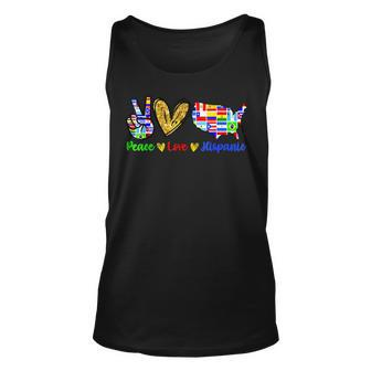 Peace Love Hispanic Heritage Month Decoration Country Flags Tank Top - Thegiftio
