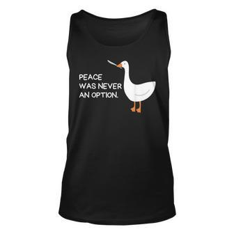 Peace Was Never An Option Angry Goose With Knife Goose Tank Top | Mazezy