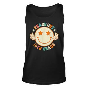 Peace Out 10Th Grade Retro Groovy Graduation Class Of 2023 Unisex Tank Top - Seseable