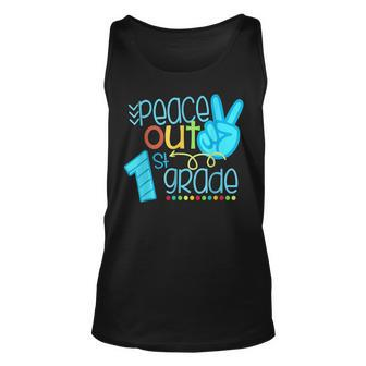 Peace Out 1St Grade Funny End Of School Year Unisex Tank Top | Mazezy