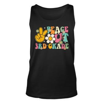 Peace Out 3Rd Grade Graduation Last Day Of School Groovy Unisex Tank Top | Mazezy