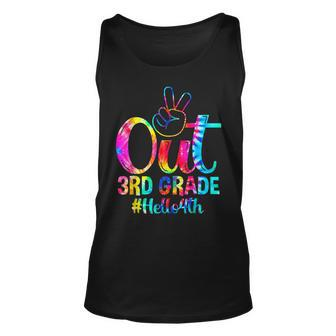 Peace Out 3Rd Grade Hello 4Th Grade Tie Dye Happy First Day Unisex Tank Top | Mazezy CA