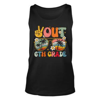 Peace Out 6Th Grade Groovy Graduation Last Day Of School Unisex Tank Top - Seseable