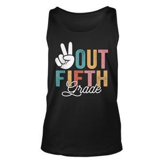 Peace Out Fifth Grade Last Day Of School 2023 Graduation Unisex Tank Top | Mazezy