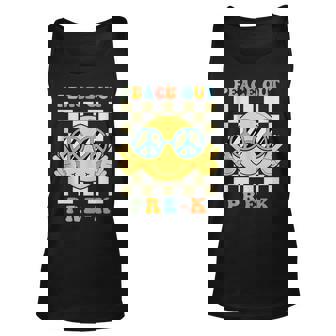 Peace Out Prek Hippie Smile Face End Of School Year Unisex Tank Top | Mazezy