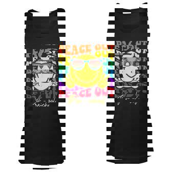 Peace Out Preschool Graduation Kids Smile Retro Face Unisex Tank Top | Mazezy