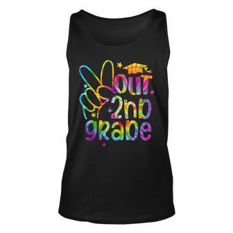 Peace Out Second 2Nd Grade Happy Last Day Of School Tie Dye Unisex Tank Top | Mazezy AU
