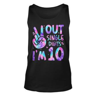 Peace Out Single Digits Im 10 Year Old 10Th Birthday Girl Unisex Tank Top - Seseable