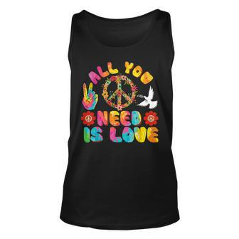 Peace Sign Love 60S 70S 80S Costume Hippie Retro Halloween Tank Top | Mazezy