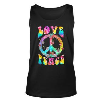 Peace Sign Love 60'S 70'S Tie Dye Hippie Costume Tank Top | Mazezy