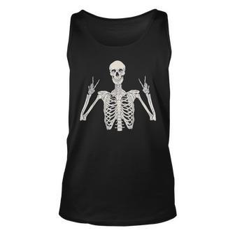 Peace Sign Skeleton Hand On Costume Halloween Tank Top - Monsterry