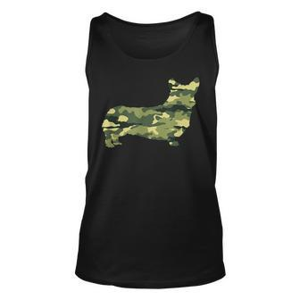 Pembroke Welsh Corgi Camo Camouflage Dog Lover Unisex Tank Top | Mazezy