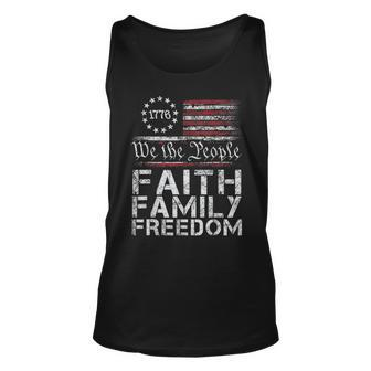 We The People Faith Freedom 4Th Of July American Flag Faith Tank Top | Mazezy AU