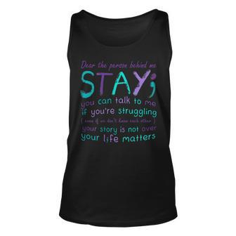 Person Behind Suicide Prevention Depression Awareness Back Tank Top - Seseable