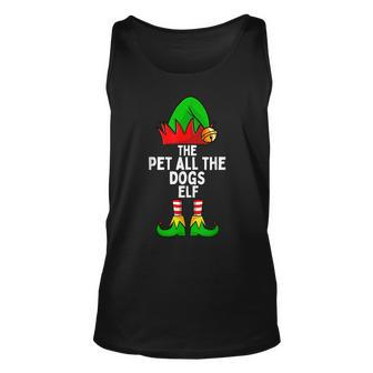 Pet All The Dogs Elf Matching Family Christmas Gift For Women Unisex Tank Top - Thegiftio UK