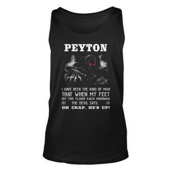 Peyton Name Gift Peyton The Devil Says Oh Crap Hes Up Unisex Tank Top - Seseable