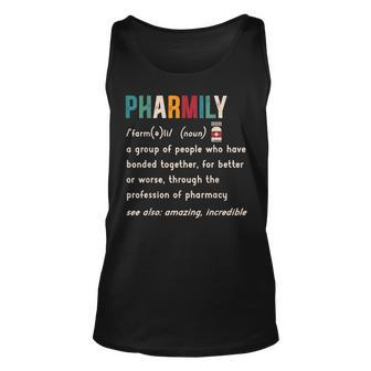 Pharmily Pharmacy Squad Pharmacist Licensed Druggists Unisex Tank Top | Mazezy