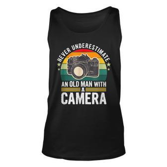 Photographer Never Underestimate An Old Man With A Camera Unisex Tank Top - Seseable
