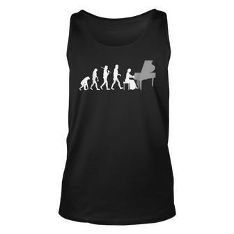 Piano Player Evolution Funny Music Piano Funny Gifts Unisex Tank Top | Mazezy