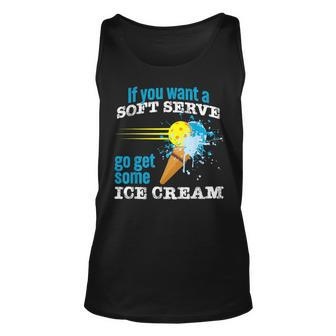 Pickleball Soft Serve Ice Cream Slam Funny Pickleball Unisex Tank Top | Mazezy