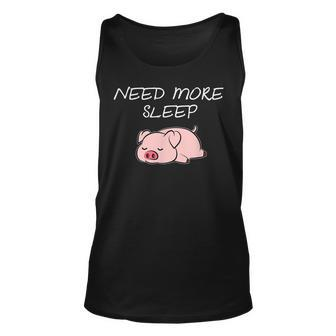 Pig Need More Sleep Pajama For Bedtime Unisex Tank Top - Thegiftio UK