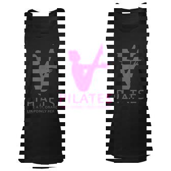 Pilates Like A Sport Only Harder Funny Contrology Saying Gag Unisex Tank Top - Thegiftio UK