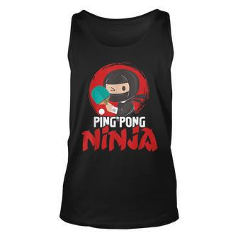 Ping Pong Ninja - Table Tennis Player Paddler Sports Lover Unisex Tank Top - Seseable