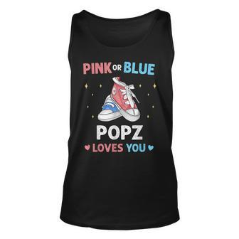 Pink Or Blue Popz Loves You Cute Grandpa Baby Gender Reveal Tank Top | Mazezy
