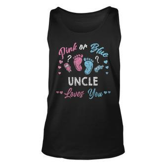 Pink Or Blue Uncle Loves You Gender Reveal Vintage Unisex Tank Top - Seseable