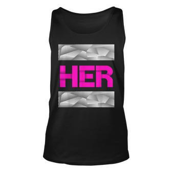 Pink She Is Her Pink Color Graphic Unisex Tank Top - Thegiftio UK