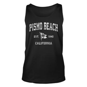 Pismo Beach California Ca Vintage Boat Anchor Flag Unisex Tank Top | Mazezy