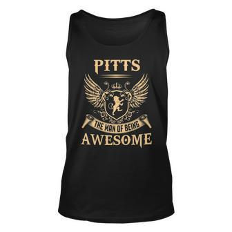 Pitts Name Gift Pitts The Man Of Being Awesome V2 Unisex Tank Top - Seseable