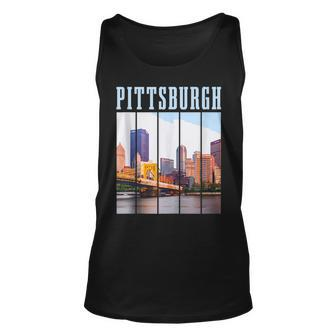 Pittsburgh Skyline Pennsylvania Vintage Pride Unisex Tank Top | Mazezy AU