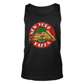 Pizza Vintage Gift New York Sign Italian Food Fan Graphic Unisex Tank Top | Mazezy