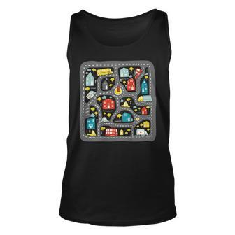 Play Cars On Dad's Back Mat Road Car Race Track Massage Tank Top - Monsterry CA