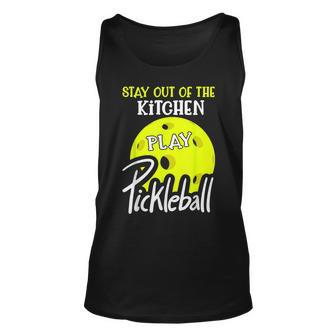 Play Pickleball Player Funny Quote Slogan Kitchen T Unisex Tank Top | Mazezy