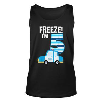 Police Car For Boys 5Th Birthday Party Supply 5 Year Old Unisex Tank Top | Mazezy