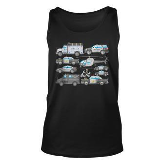 Police Car For Boys Cop Vehicles Toddler Swat Truck Unisex Tank Top | Mazezy
