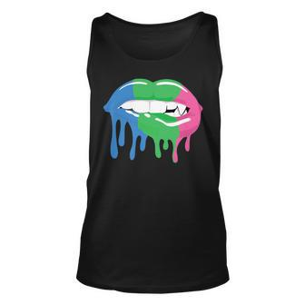Polysexual Flag Mouth Poly Pride Lgbtq Lips Unisex Tank Top | Mazezy