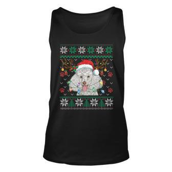 Poodle Christmas Santa Reindeer Ugly Sweater Dog Lover Tank Top | Mazezy