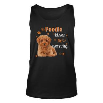 Poodle Pudel Caniche Kisses Fix Everything Awesome Unisex Tank Top | Mazezy