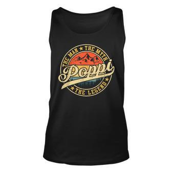 Poppi The Man The Myth The Legend Funny Fathers Day Unisex Tank Top - Thegiftio UK
