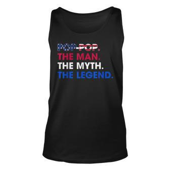 Poppop The Man The Myth The Legend Funny Grandpa 4Th July Gift For Mens Unisex Tank Top - Monsterry UK